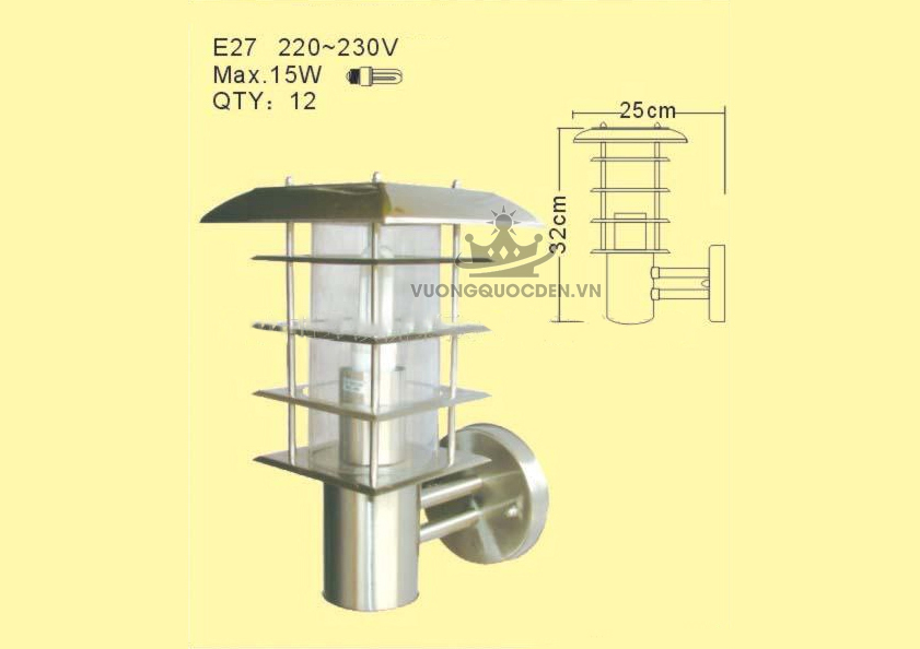 Đèn tường inox cao cấp ROL232-1